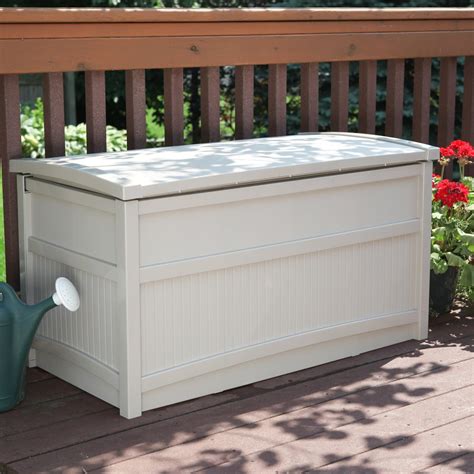 metal crow deck box|Suncast 50 gal. Deck Storage Box with Seat .